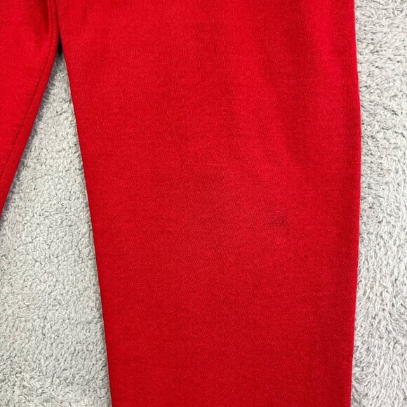 Vintage Jerzees Sweatpants XL Red Cinch Cuffs Drawstring Distressed Made In USA - Picture 10 of 16